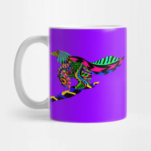 the bird dinosaur in ecopop mandala pattern Mug